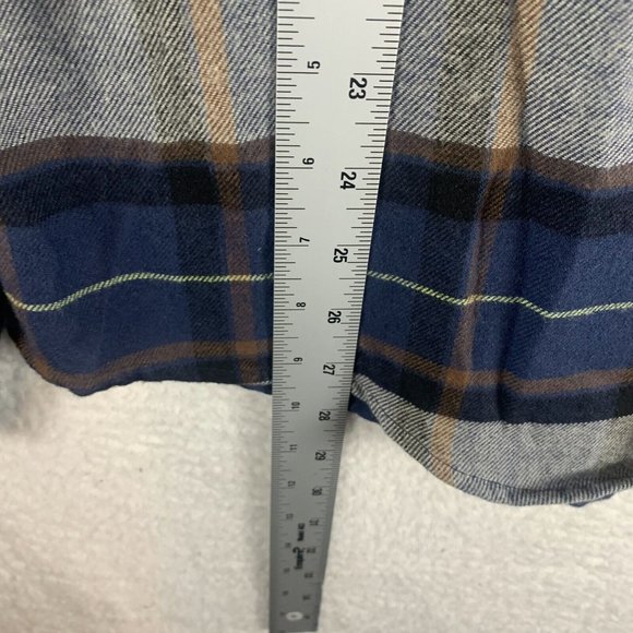 Alpine Design Flannel Shirt Men's Medium Mount Evans Navy Plaid Button-Up 8238 - Picture 8 of 9